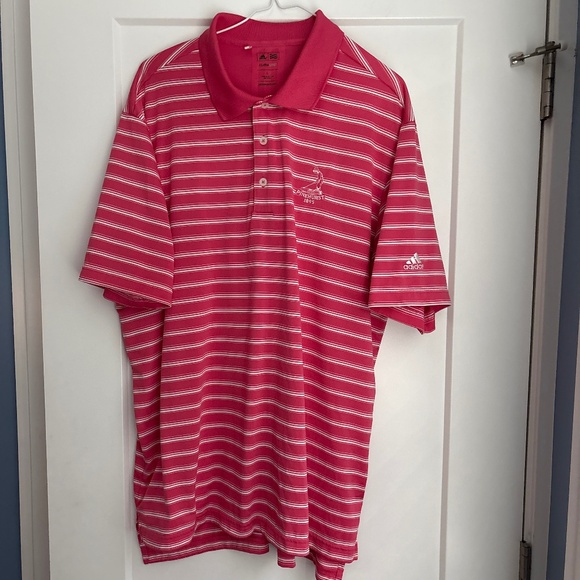 3 for $27! | ADIDAS | Pinehurst 1895 | Deep Mauve striped Polo | Men’s Size L - Picture 3 of 9